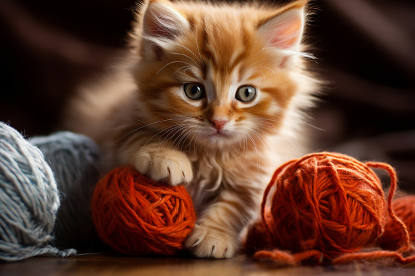 flame point ragdoll playing with toys